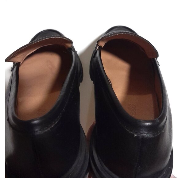 SOLD🔴🔴🔴🔴🔴🔴Madewell Women's Black Leather Lugged Slip On Loafer 8.5 - Picture 8 of 11